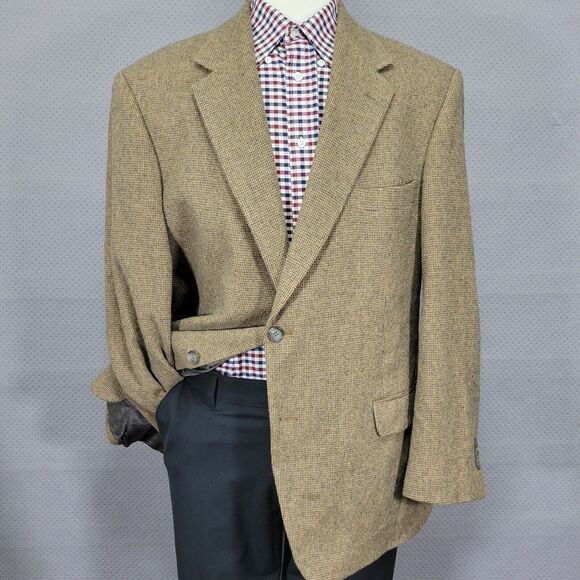 Chereskin Men's Sport Coat Blazer Two Button‎ Brown Camel Hair Size 46R